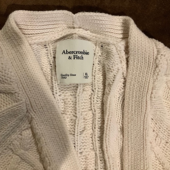 Abercrombie & Fitch Cream XL Cardigan Classic Normcore Minimalist Neutral Scandi - Picture 1 of 7